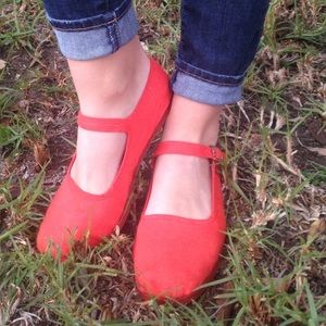 Orange Mary Jane Style Shoe