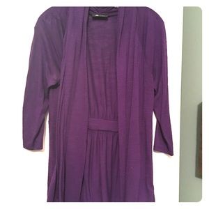 Purple 3/4 length sleeve cardigan