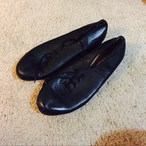 Black Bloch leather tap shoes