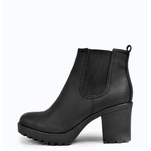 chunky cleated heel boots