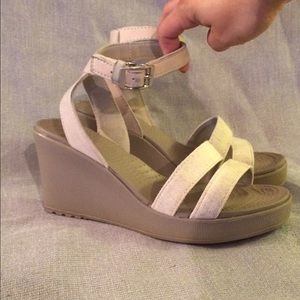 Crocs Cream Leigh Wedge Sandal