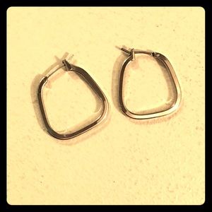Lia Sophia square silver hoops