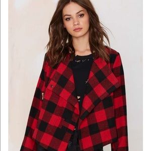 Nastygal Plaid drape jacket