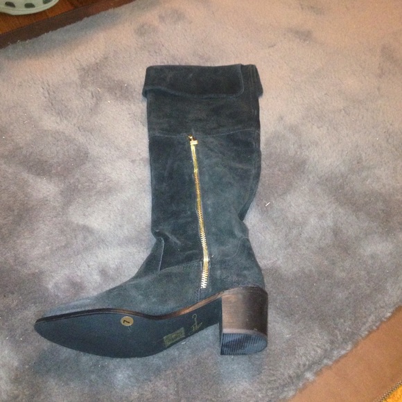 Suede knee high boots!
