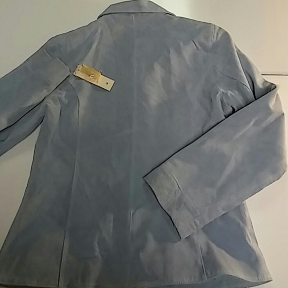Blue suede leather blazer jacket size M nwt - Picture 2 of 3