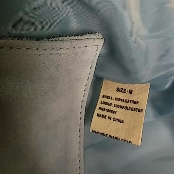 Blue suede leather blazer jacket size M nwt - Picture 3 of 3