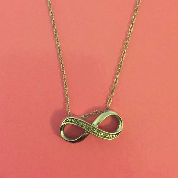 Silver Infinity necklace with diamonds