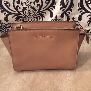 'Selma - Mini' Saffiano Leather Messenger Bag