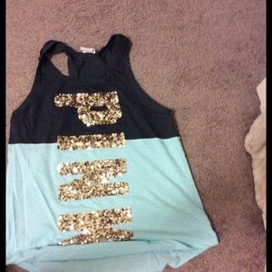 Pink glitter tank