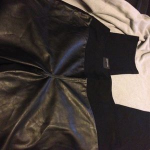 16w black leggings with faux leather