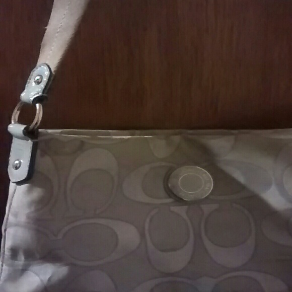 Cross body grey coach purse