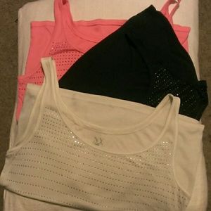 3 pack rhinestone studded tank tops