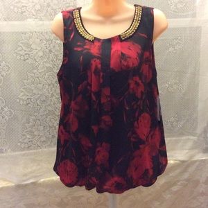 🎉Bold & Beautiful ABG Red & Black Print Blouse 🎉