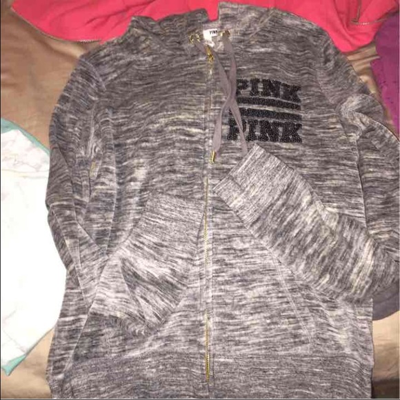 PINK Velour Limited Edition Bling Zip - Picture 2 of 4