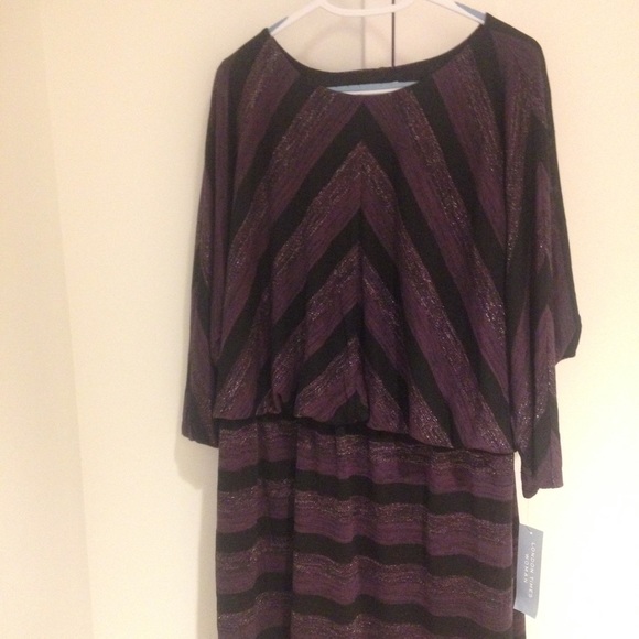 Gorgeous Purple and Black Cocktail Dress - Picture 3 of 3