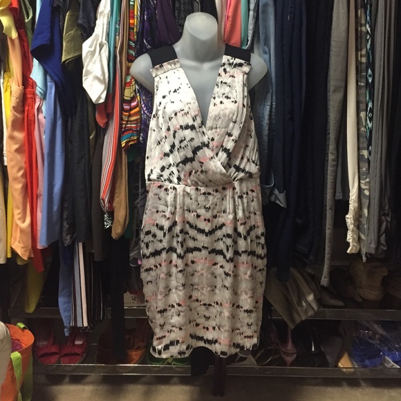 BCBG Grey/silver light pink & black dress