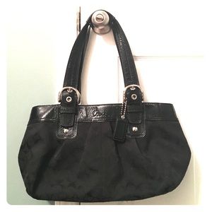 Coach black monogram purse