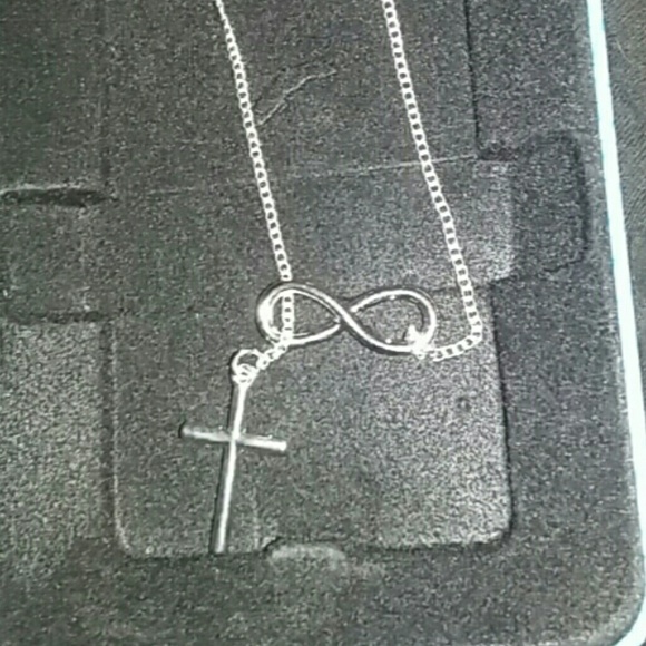 Cross infinity necklace