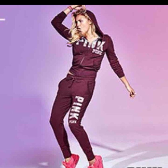 Maroon VS PINK Skinny Collegiate Set