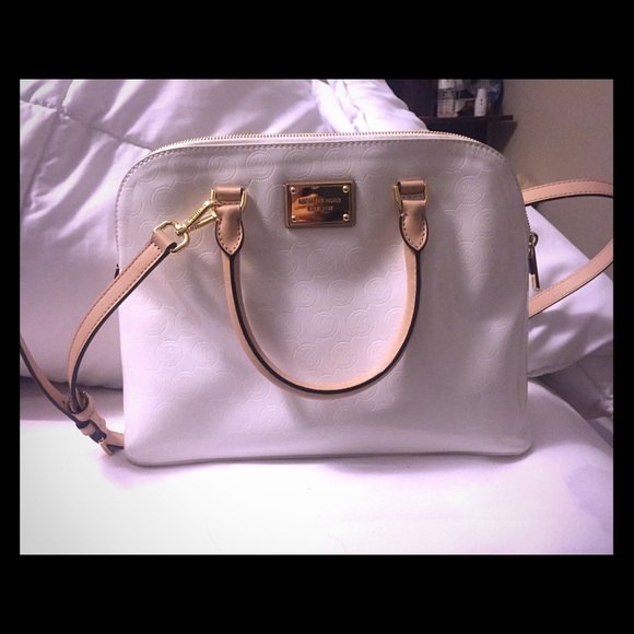 Michael kors large Cindy Dome Satchel WHITE