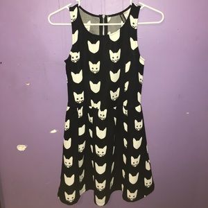 Cat faces skater dress