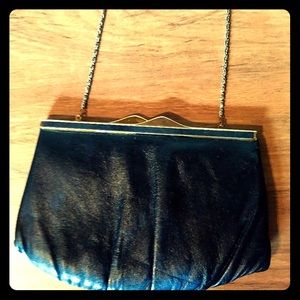 Vintage leather clutch snap clutch