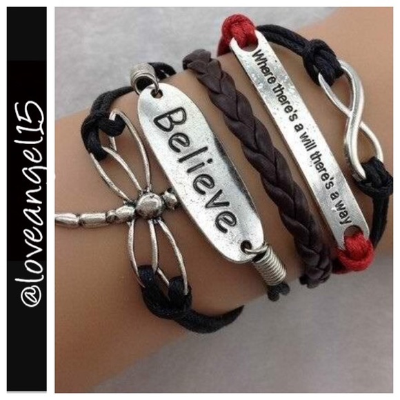 💙NOW HERE💙Infinity Dragonfly Believe Bracelet