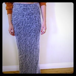 Faux Fur/Shag Maxi Skirt
