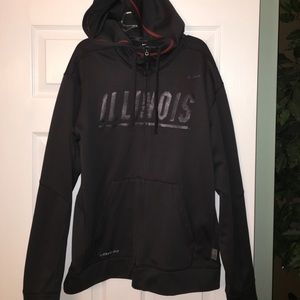 Nike dark gray thermafit Illinois zip up