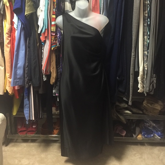 Black Armani Exchange One-shoulder Dress