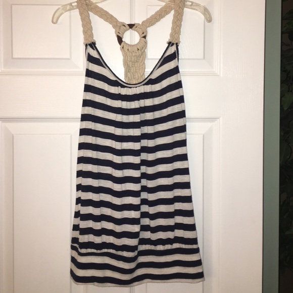 Blue and white tank top