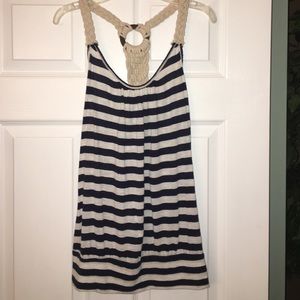 Blue and white tank top