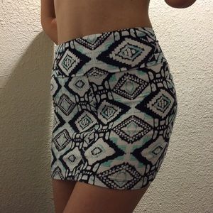 Aztec mini pencil skirt