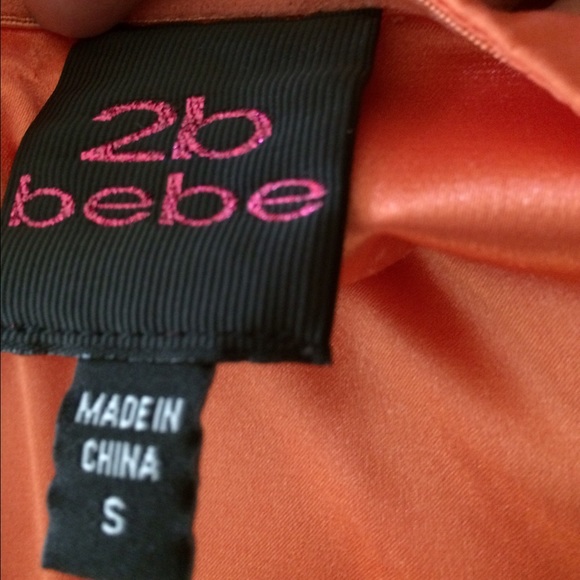 🚫 DONATED Bebe- Coral strapless bodycon dress - Picture 4 of 4