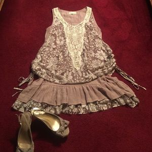 SOLD!!! Romantic, flowing apron dress