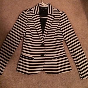 Black and white striped blazer