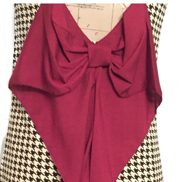 Last 2! Houndstooth party dress with back Bow - Picture 3 of 3