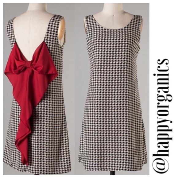 Naturally Spiritual Boutique Dresses & Skirts - Last 2! Houndstooth party dress with back Bow