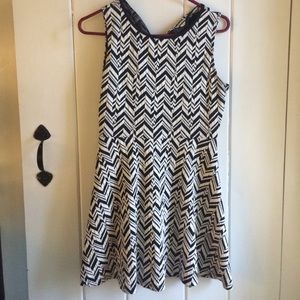 SOLD Aztec Print Black and White Mini Dress