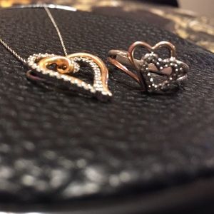 Heart ring and necklace set