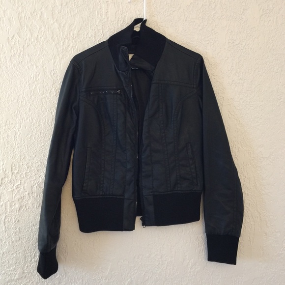 Black faux leather jacket