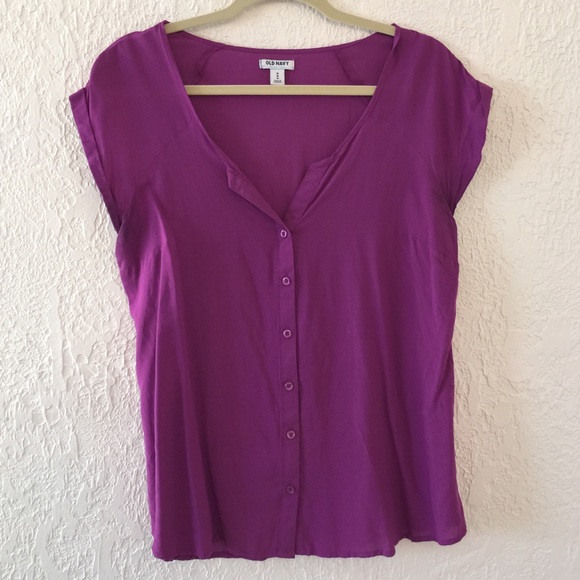 Purple Button Front Blouse