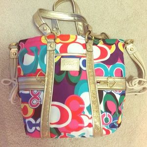 Colorful one of a kind COACH purse!