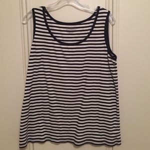 Navy blue & white striped tank