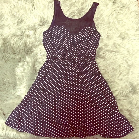PRICE DROP Navy Blue Polka Dot Aggie Dress L