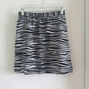 Black + White Tiered Mini Skirt