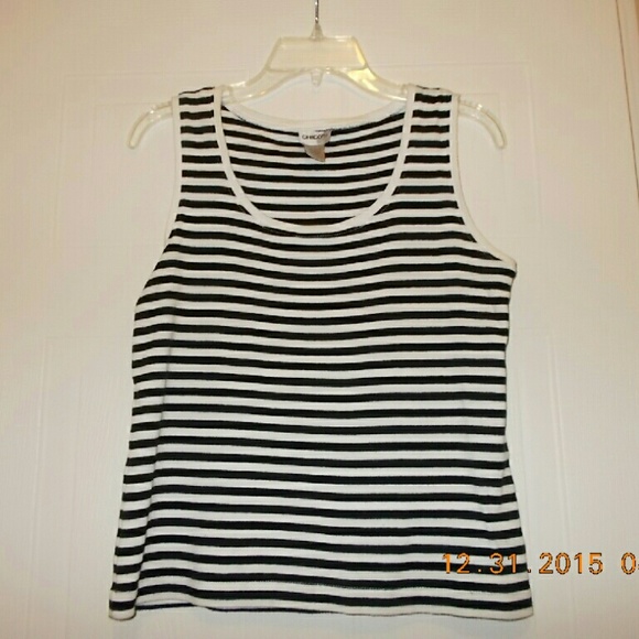 Chico black and white stripe tank top Size 1