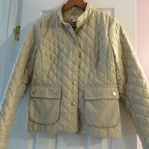 LOFT tan quilted jacket size 6