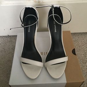 Call it spring! White strap heels