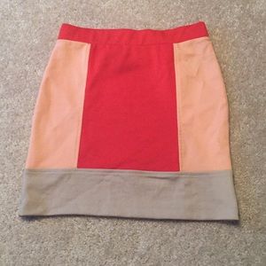 Color block mini skirt